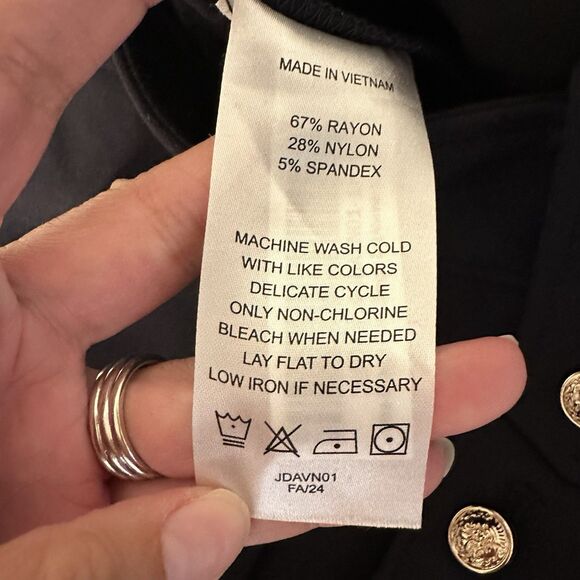 Quince Pants Womens Large Navy Ultra-Stretch Ponte Straight Leg Mariner Sailor - Picture 11 of 12